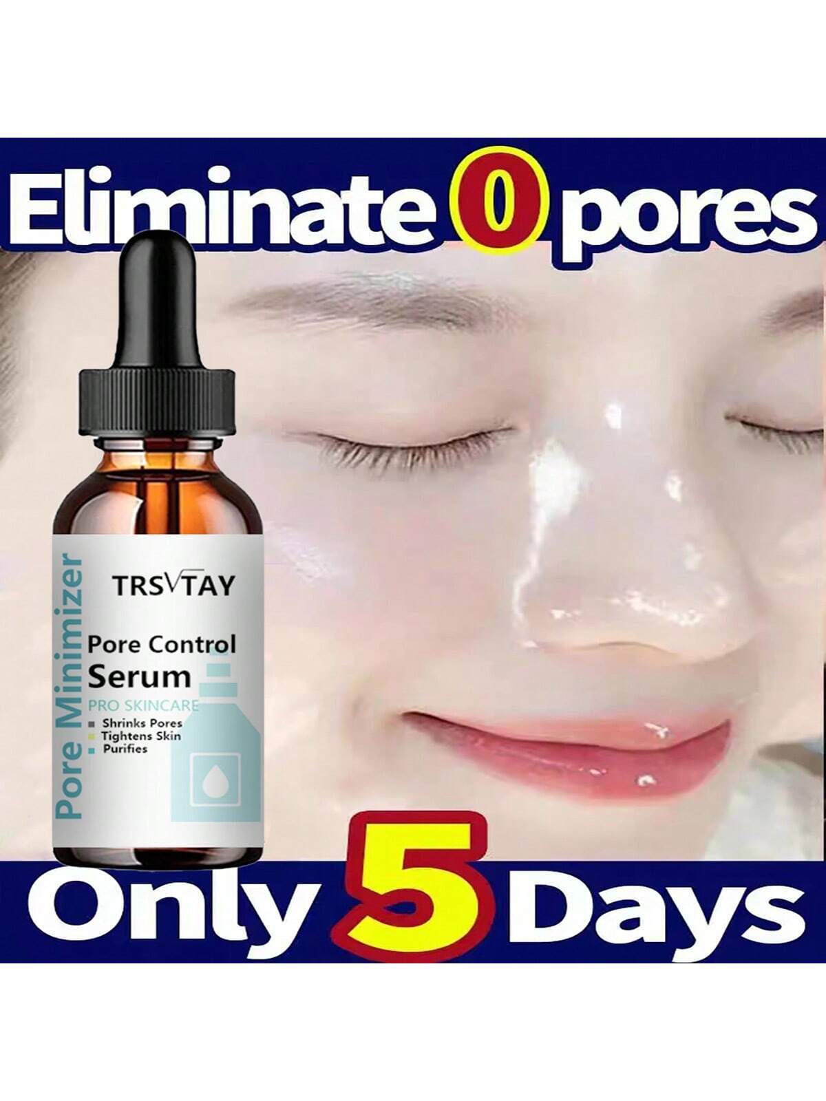 5ml/15ml/30ml/50ml/100ml Pore Control & Skin Tightening Serum, Professional Skin Care for Pore Minimization & Skin