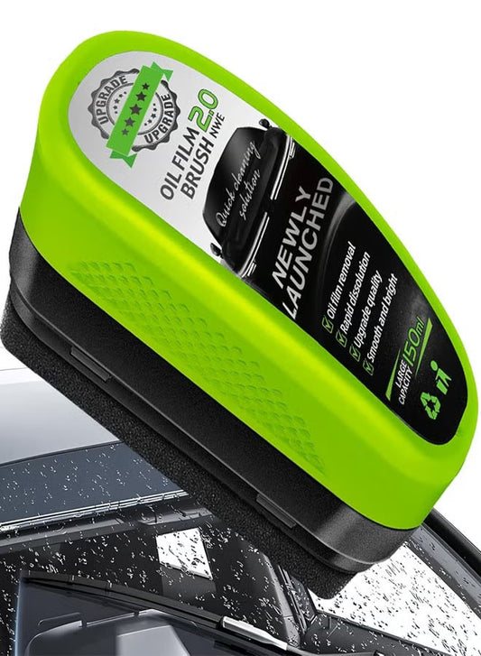 Automotive Oil Film Cleaning Brush – Clear Vision Car Glass Cleaner, Universal Windshield Oil Remover & Window Wipe Tool