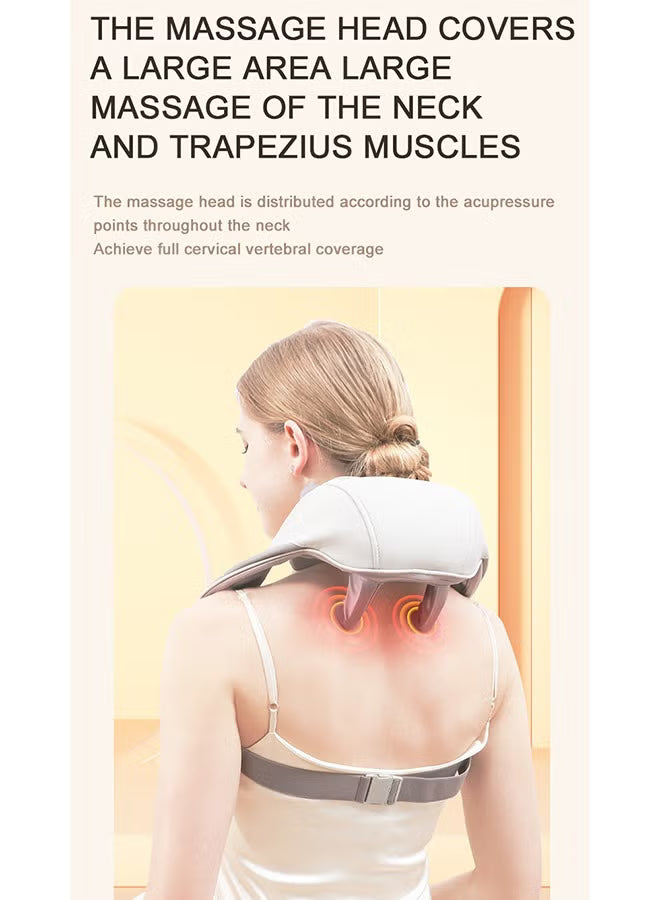 Mini Kneading Neck & Shoulder Massager with Heat | Trapezius Hot Compress, Hands-Free Relief