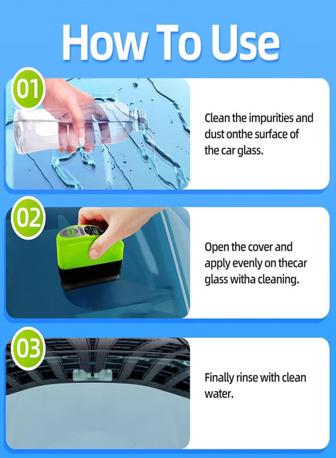 Automotive Oil Film Cleaning Brush – Clear Vision Car Glass Cleaner, Universal Windshield Oil Remover & Window Wipe Tool